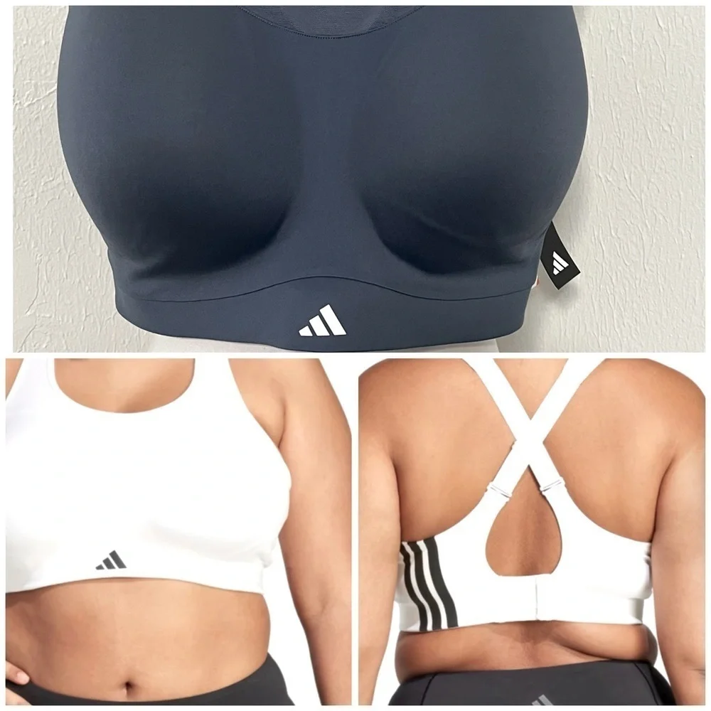 ADIDAS WOMEN SIZE 4XF BLUE NWT TLRD IMPACT TRNG HIGH SUPPORT BRA ADIFLEX FABRIC